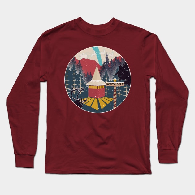 North Pole Long Sleeve T-Shirt by Darío Lafuente